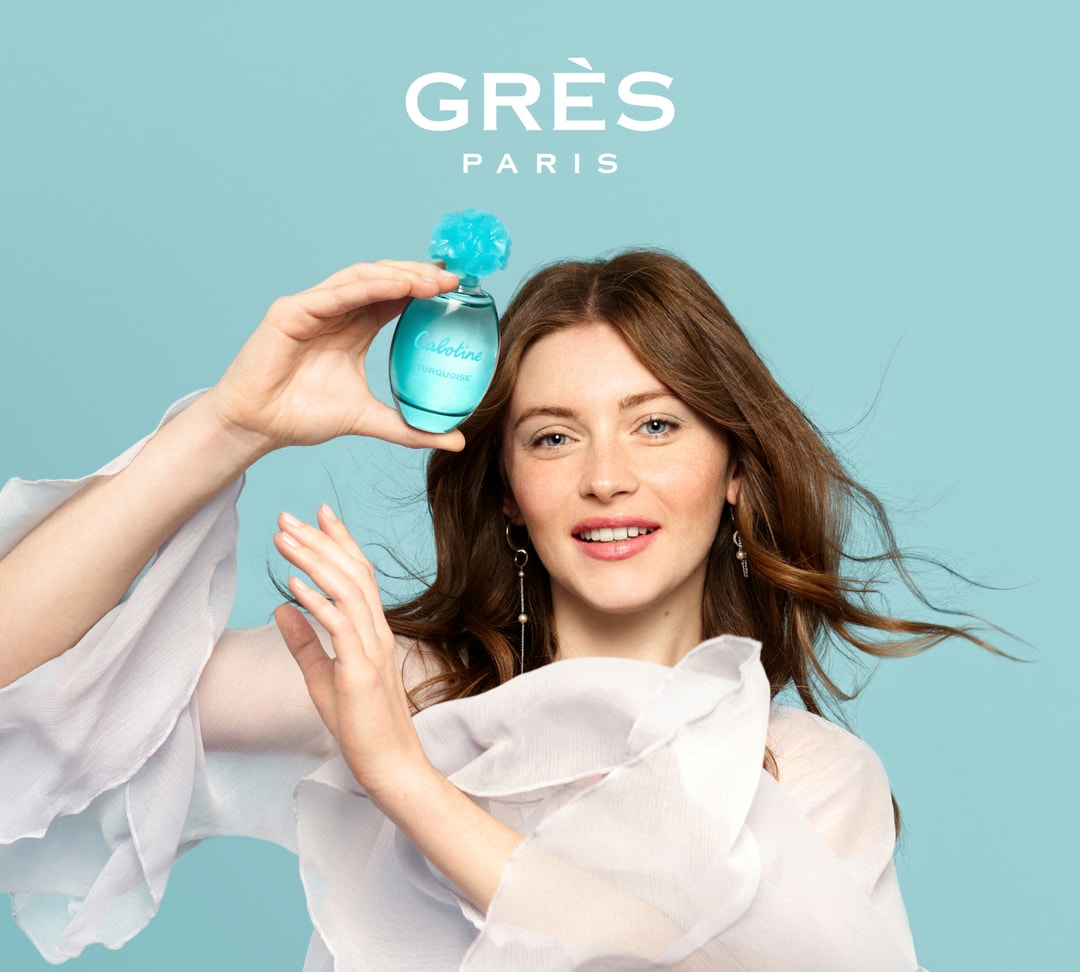 ParfumsGres Cabotine Turquoise Key Visual Model Square RGB 300dpi NEW